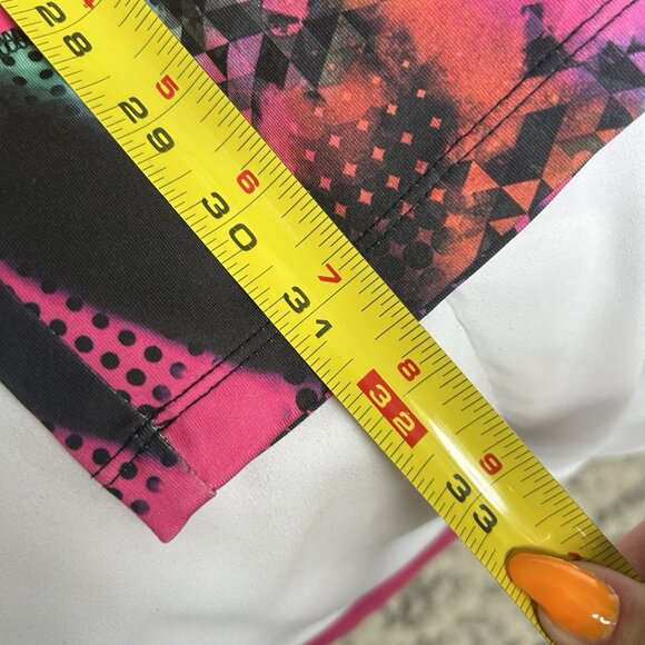 Vogo Athletica Womens XL Cropped Leggings Stretch Active Gym Workout Black Pink - Picture 5 of 6